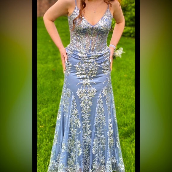 Cinderella Divine Dresses Baby Blue With Silver Detailing